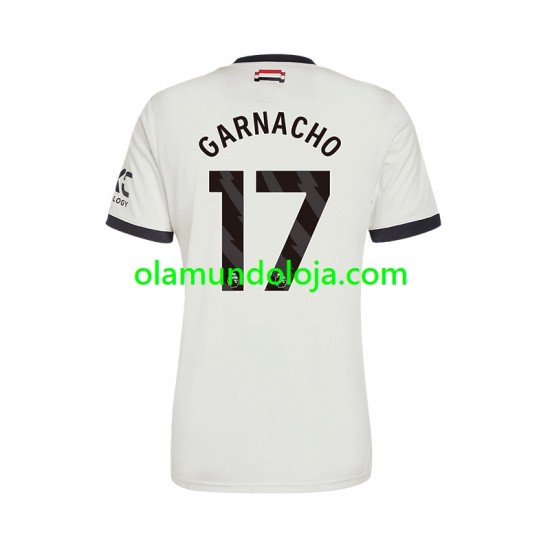 Camisola Manchester United GARNACHO 17 Homem Equipamento Terceiro 2024-2025 Manga Curta
